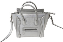 Load image into Gallery viewer, 極美品 CELINE セリーヌ ラゲージ ナノ 2WAY ショルダーバッグ ハンドバッグ イタリア製 レザー シルバー シルバー金具 中古 4c071436