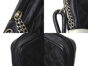 CHANEL シャネル ラージポシェット ショルダーバッグ A25179 8番台 ココマーク ソフトカーフスキン シルバー金具 美品 中古 4c071442