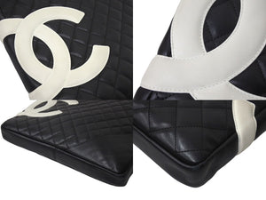 CHANEL シャネル ラージポシェット ショルダーバッグ A25179 8番台 ココマーク ソフトカーフスキン シルバー金具 美品 中古 4c071442