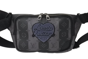 LOUIS VUITTON ルイヴィトン ストライプ エクリプス モノグラム モジュラー スリングバッグ ブラック M59338 美品 中古 4c071455