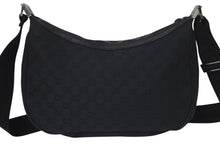 Load image into Gallery viewer, GUCCI グッチ GG柄 ハンドバック ショルダーバッグ 122790 キャンバス レザー ブラック シルバー金具 美品 中古 4c071459