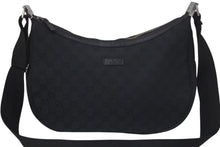 Load image into Gallery viewer, GUCCI グッチ GG柄 ハンドバック ショルダーバッグ 122790 キャンバス レザー ブラック シルバー金具 美品 中古 4c071459