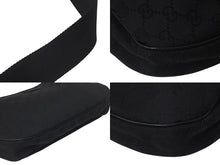 Load image into Gallery viewer, GUCCI グッチ GG柄 ハンドバック ショルダーバッグ 122790 キャンバス レザー ブラック シルバー金具 美品 中古 4c071459