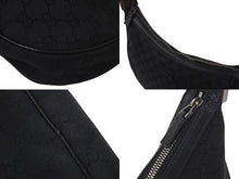 Load image into Gallery viewer, GUCCI グッチ GG柄 ハンドバック ショルダーバッグ 122790 キャンバス レザー ブラック シルバー金具 美品 中古 4c071459