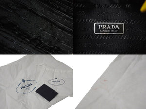 PRADA プラダ ホーボー ハンドバッグ 1NE515 トライアングルロゴ イエロー ブラック テリークロス シルバー金具 美品 中古 4c071461