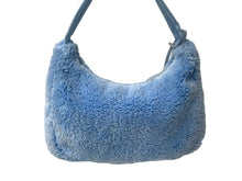 画像をギャラリービューアに読み込む, 極美品 PRADA プラダ ホーボー ハンドバッグ 1NE515 トライアングルロゴ ブルー ブラック テリークロス シルバー金具 中古 4c071462