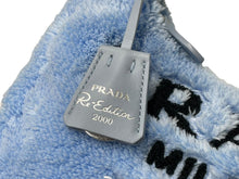 画像をギャラリービューアに読み込む, 極美品 PRADA プラダ ホーボー ハンドバッグ 1NE515 トライアングルロゴ ブルー ブラック テリークロス シルバー金具 中古 4c071462