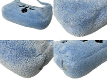 画像をギャラリービューアに読み込む, 極美品 PRADA プラダ ホーボー ハンドバッグ 1NE515 トライアングルロゴ ブルー ブラック テリークロス シルバー金具 中古 4c071462