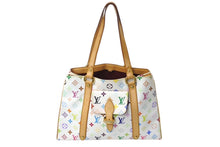 Load image into Gallery viewer, LOUIS VUITTON ルイヴィトン オーレリアMM トートバッグ M40094 村上隆 モノグラムマルチカラー ホワイト 美品 中古 4c071464