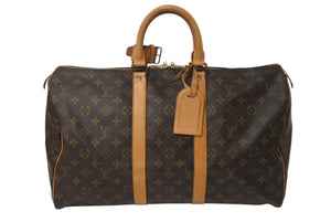 LOUIS VUITTON ルイヴィトン モノグラム キーポル45 ボストンバッグ M41428 ブラウン ゴールド金具 美品 中古 4c071467