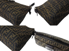 画像をギャラリービューアに読み込む, FENDI フェンディ ズッカ柄 マンマバケット ワンショルダーバッグ コットンキャンバス レザー シルバー金具 美品 中古 4c071474