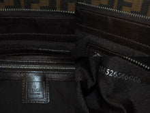 画像をギャラリービューアに読み込む, FENDI フェンディ ズッカ柄 マンマバケット ワンショルダーバッグ コットンキャンバス レザー シルバー金具 美品 中古 4c071474