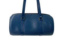 画像をギャラリービューアに読み込む, LOUIS VUITTON ルイヴィトン スフロ ハンドバッグ バレルバッグ 筒型 M52862 エピレザー ブルー ゴールド金具 美品 中古 4c071490
