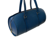 画像をギャラリービューアに読み込む, LOUIS VUITTON ルイヴィトン スフロ ハンドバッグ バレルバッグ 筒型 M52862 エピレザー ブルー ゴールド金具 美品 中古 4c071490