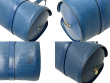 画像をギャラリービューアに読み込む, LOUIS VUITTON ルイヴィトン スフロ ハンドバッグ バレルバッグ 筒型 M52862 エピレザー ブルー ゴールド金具 美品 中古 4c071490