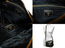 Load image into Gallery viewer, PRADA プラダ ハンドバック TESSUTO ORO 2WAY ショルダーバッグ ナイロン BN1409 ブラック 黒 美品 中古 4c071493