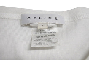 CELINE セリーヌ タンクトップ ヴィンテージ マカダム 2 9385/1424 ホワイト ゴールド ターコイズブルー 美品 中古 4c071495