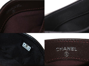 CHANEL シャネル ラムスキン タイムクラシック マトラッセ カードケース ブラック ランダム 美品 中古 4c071508