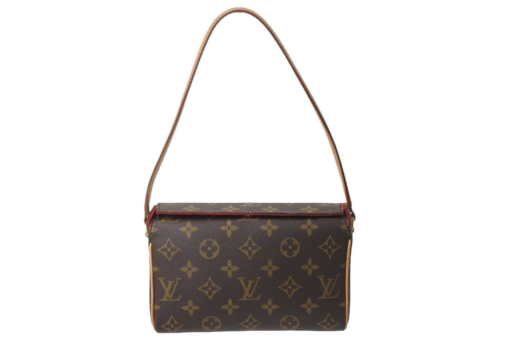 極美品 LOUIS VUITTON ルイヴィトン レシタル ハンドバッグ M51900 モノグラムキャンバス ブラウン 中古 4c071509