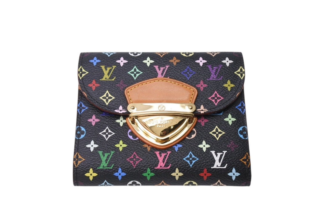 極美品 LOUIS VUITTON ルイヴィトン モノグラムマルチカラー ポルトフォイユ コアラ 財布 廃番 ブラック M58087 村上隆 中古 4c071510