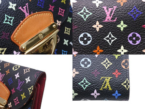 極美品 LOUIS VUITTON ルイヴィトン モノグラムマルチカラー ポルトフォイユ コアラ 財布 廃番 ブラック M58087 村上隆 中古 4c071510