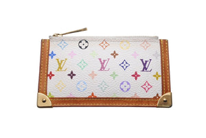 LOUIS VUITTON ルイヴィトン ポシェット クレ コインケース M92655 モノグラム マルチカラー ホワイト 美品 中古 4c071519