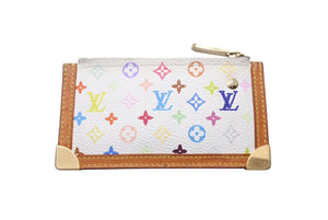 LOUIS VUITTON ルイヴィトン ポシェット クレ コインケース M92655 モノグラム マルチカラー ホワイト 美品 中古 4c071519