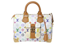 Load image into Gallery viewer, LOUIS VUITTON ルイヴィトン スピーディ30 ハンドバッグ M92643 モノグラム マルチカラー 村上隆 ホワイト 美品 中古 4c071521