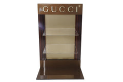 GUCCI Gucci Display Not for Sale Miscellaneous Goods Holder Rare Brand Logo Brown Wood Plastic Good Condition Used 4c071522