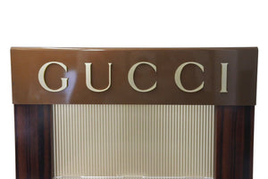 GUCCI Gucci Display Not for Sale Miscellaneous Goods Holder Rare Brand Logo Brown Wood Plastic Good Condition Used 4c071522