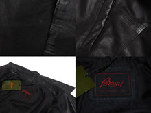 画像をギャラリービューアに読み込む, Brioni ブリオーニ ラムレザー コート 3ボタン ジャケット ブラック 黒 アウター 羊革 美品 中古 4c071527