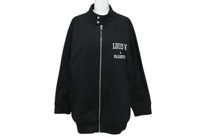 極美品 LOUIS VUITTON × FRAGMENT DESIGN ルイヴィトン フラグメント 17AW エンブロイダリー ブルゾン ブラック ロゴ RM172M JIU HDY31W サイズXXL 中古 4c071531