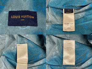 極美品 LouisVuitton ルイヴィトン 2054プリーテッドウインドブレーカー RM221M JLO HMB26W ポリアミド ナイロン ブルー 50 中古 4c071540