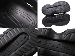 極美品 BALENCIAGA バレンシアガ ミュール HARDCROCS ハード クロックス ロゴ サンダル 2024SS ブラック サイズ43 中古 4c071543