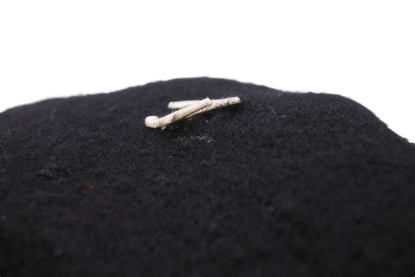 CHANEL Chanel beret hat here mark embroidery black white felt Head circumference approx. 55cm Good condition Used 4c071547