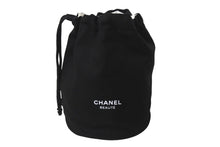 Load image into Gallery viewer, 新品未使用 CHANEL シャネル ポーチ 巾着 ブランドロゴ キャンバス ブラック ホワイト 4c071559