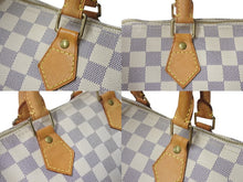 画像をギャラリービューアに読み込む, LOUIS VUITTON ルイヴィトン ハンドバッグ スピーディ25 ダミエアズール N41534 ホワイト グレー ゴールド金具 美品 中古 4c071568