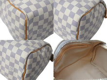 画像をギャラリービューアに読み込む, LOUIS VUITTON ルイヴィトン ハンドバッグ スピーディ25 ダミエアズール N41534 ホワイト グレー ゴールド金具 美品 中古 4c071568