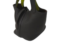 Load image into Gallery viewer, HERMES エルメス ピコタンPM ハンドバッグ トリヨンクレマンス モカ アニスグリーン □I刻印 シルバー金具 美品 中古 4c071597