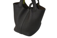 Load image into Gallery viewer, HERMES エルメス ピコタンPM ハンドバッグ トリヨンクレマンス モカ アニスグリーン □I刻印 シルバー金具 美品 中古 4c071597