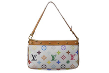 Load image into Gallery viewer, 極美品 LOUIS VUITTON ルイヴィトン モノグラム マルチカラー ポシェット アクセソワール アクセサリーポーチ M92649 村上隆 ホワイト 中古 4c071600