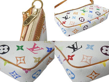 Load image into Gallery viewer, 極美品 LOUIS VUITTON ルイヴィトン モノグラム マルチカラー ポシェット アクセソワール アクセサリーポーチ M92649 村上隆 ホワイト 中古 4c071600