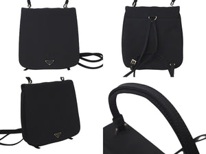 PRADA プラダ MINI NYLON BACK PACK ミニナイロン バックパック レディース ブラック 美品 中古 4c071603