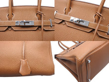 Load image into Gallery viewer, 極美品 HERMES エルメス BIRKIN バーキン30 ハンドバッグ トゴ ゴールド シルバー金具 □H刻印 中古 4c071608