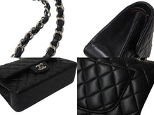 Load image into Gallery viewer, 極美品 CHANEL シャネル Wフラップ 23 ショルダーバッグ ラムスキン ランダム マトラッセ シルバー金具 ブラック 中古 4c071614