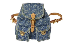 画像をギャラリービューアに読み込む, 極美品 希少 LOUIS VUITTON ルイヴィトン ミニリュック サックアドPM モノグラムデニム M95057 インディゴ ゴールド金具 中古 4c071617