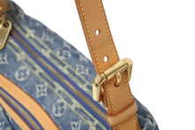 画像をギャラリービューアに読み込む, 極美品 LOUIS VUITTON ルイヴィトン バギーPM ショルダーバッグ M95049 モノグラムデニム ヌメ革 ブルー ゴールド 中古 4c071619