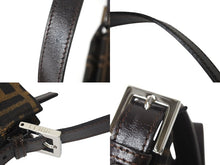 画像をギャラリービューアに読み込む, FENDI フェンディ マンマバケット ハンドバッグ 26566 ズッカ柄 ブラウン レザー ナイロンキャンバス シルバー金具 美品 中古 4c071622