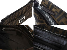 画像をギャラリービューアに読み込む, FENDI フェンディ マンマバケット ハンドバッグ 26566 ズッカ柄 ブラウン レザー ナイロンキャンバス シルバー金具 美品 中古 4c071622