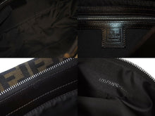 画像をギャラリービューアに読み込む, FENDI フェンディ マンマバケット ハンドバッグ 26566 ズッカ柄 ブラウン レザー ナイロンキャンバス シルバー金具 美品 中古 4c071622